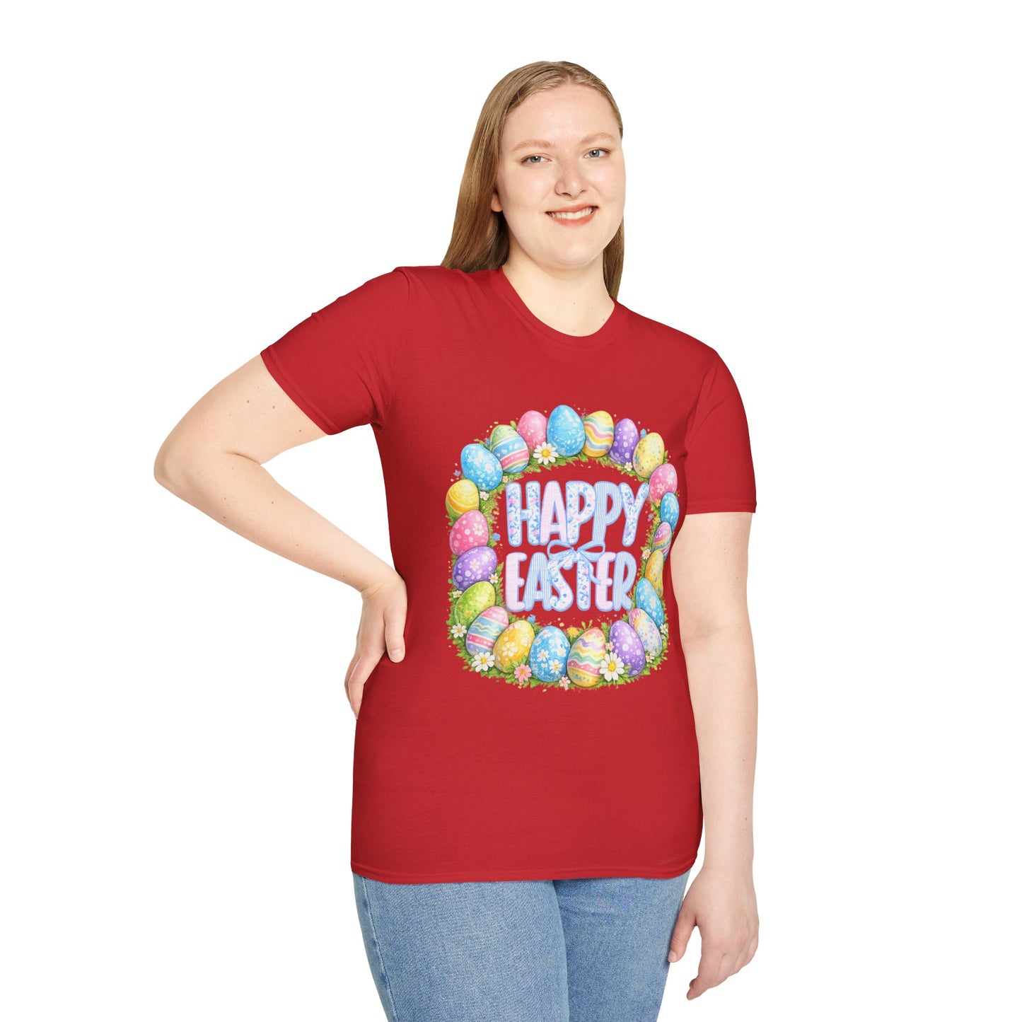 Happy Easter Pastel Egg Wreath T-Shirt