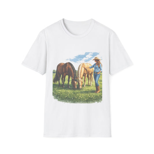 Cowgirl & Horses T‑Shirt – Graphic Tee