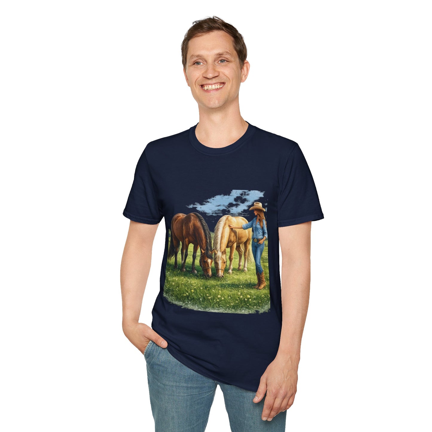 Cowgirl & Horses T‑Shirt – Graphic Tee