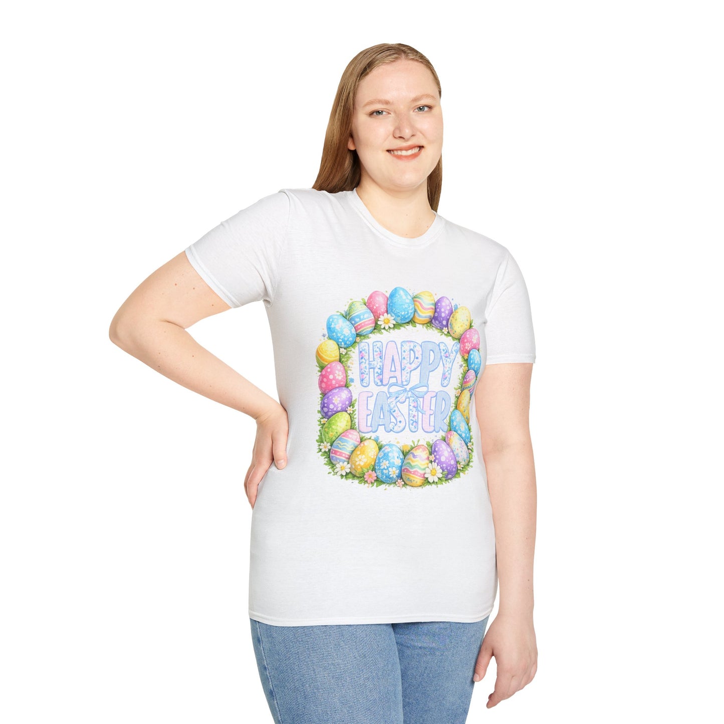 Happy Easter Pastel Egg Wreath T-Shirt