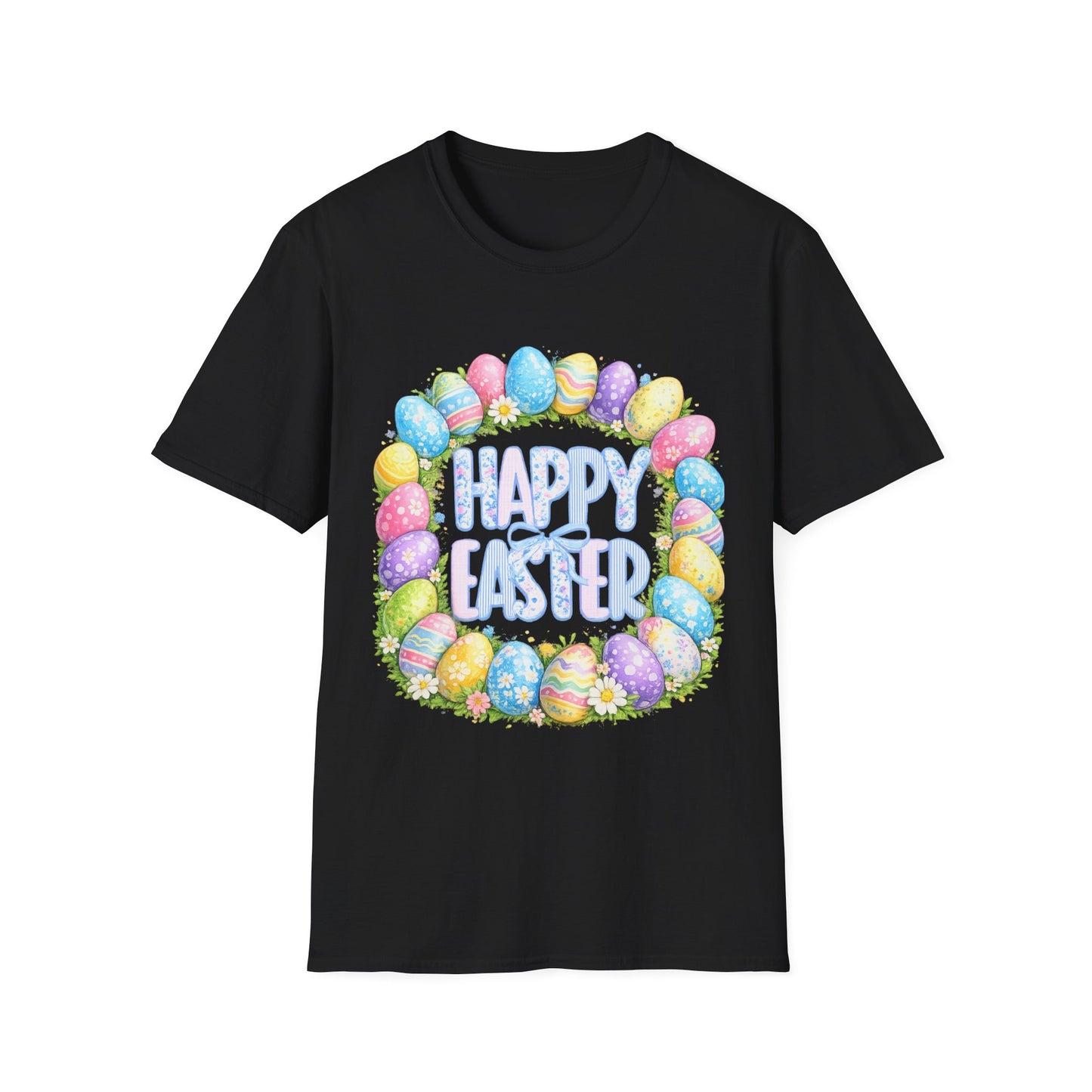 Happy Easter Pastel Egg Wreath T-Shirt