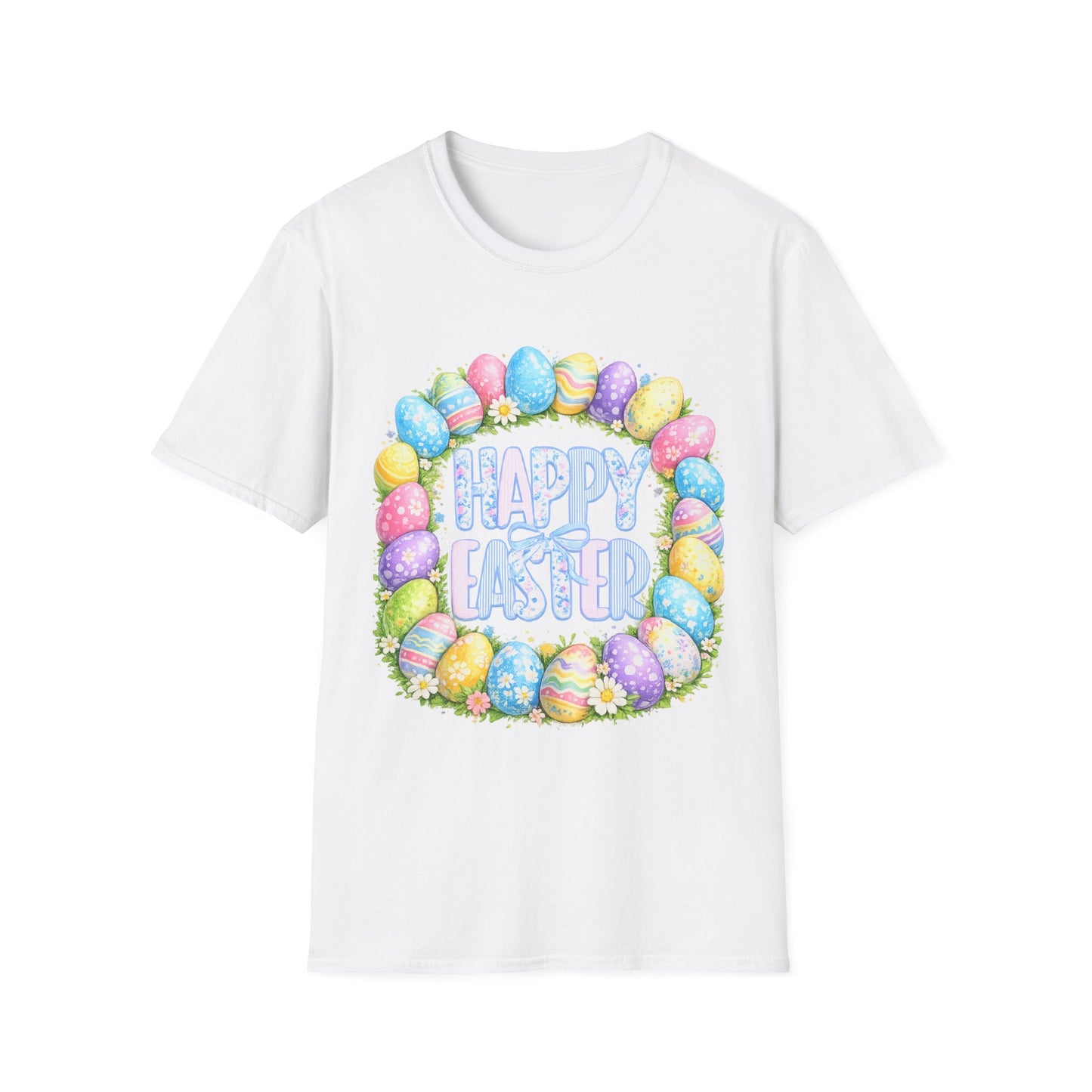Happy Easter Pastel Egg Wreath T-Shirt