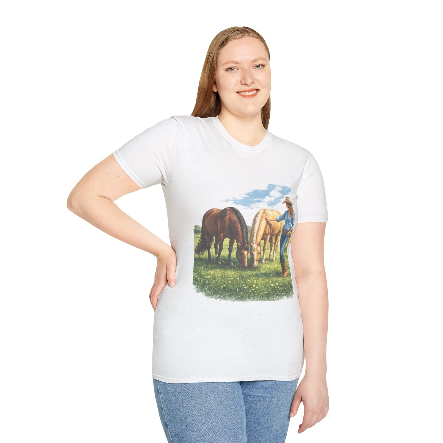 Cowgirl & Horses T‑Shirt –  Graphic Tee
