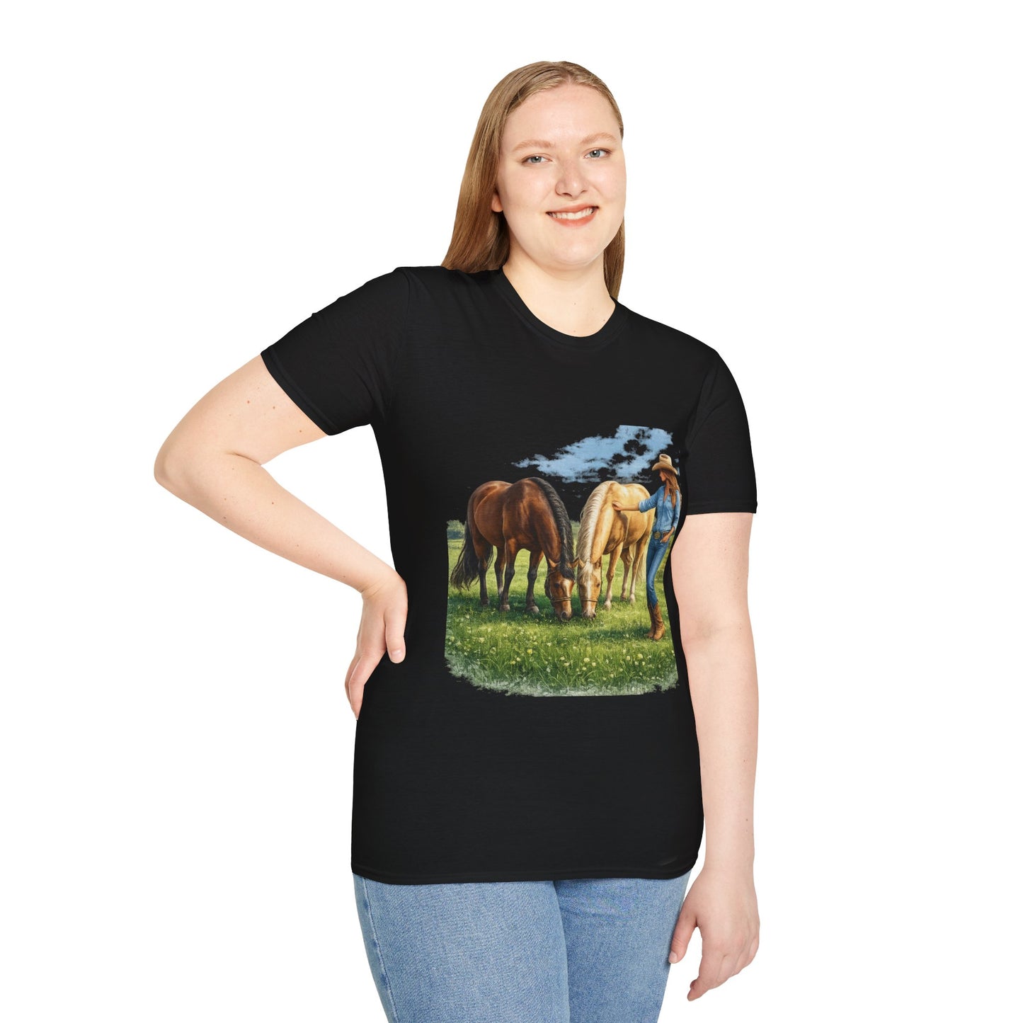 Cowgirl & Horses T‑Shirt –  Graphic Tee