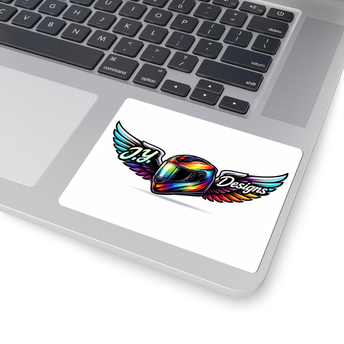 Helmet Wing Kiss‑Cut Sticker — Colorful  Helmet Logo