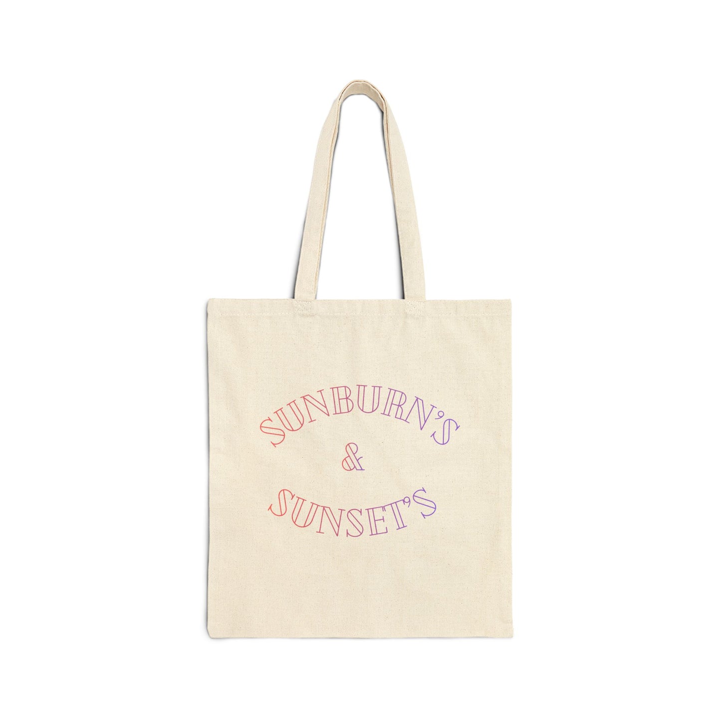 Canvas Tote Bag — 'Sunburns & Sunsets' Pastel Graphic Beach Shopper