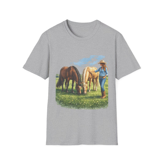 Cowgirl & Horses T‑Shirt –  Graphic Tee
