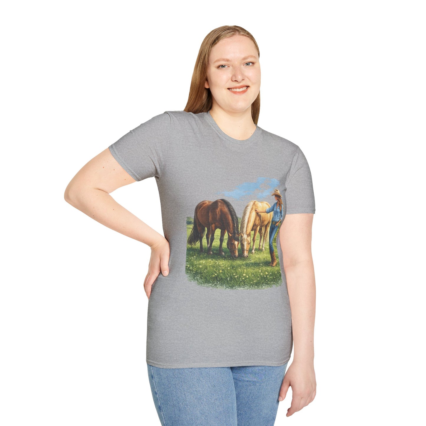 Cowgirl & Horses T‑Shirt –  Graphic Tee