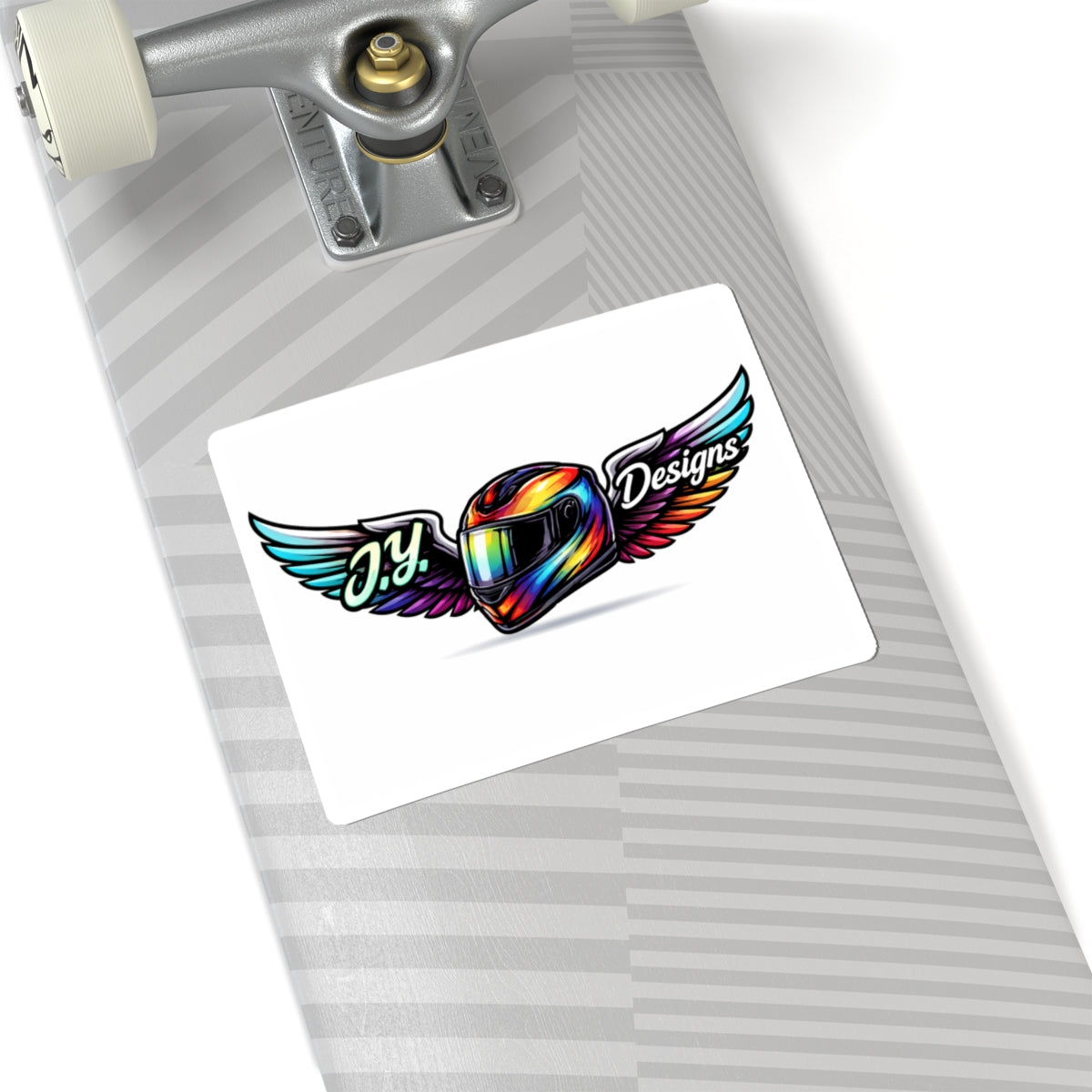 Helmet Wing Kiss‑Cut Sticker — Colorful  Helmet Logo