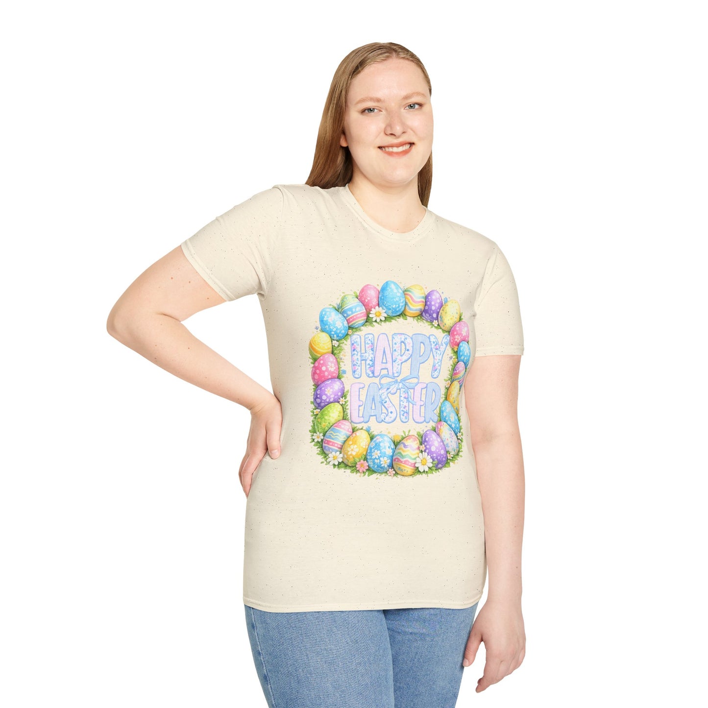 Happy Easter Pastel Egg Wreath T-Shirt
