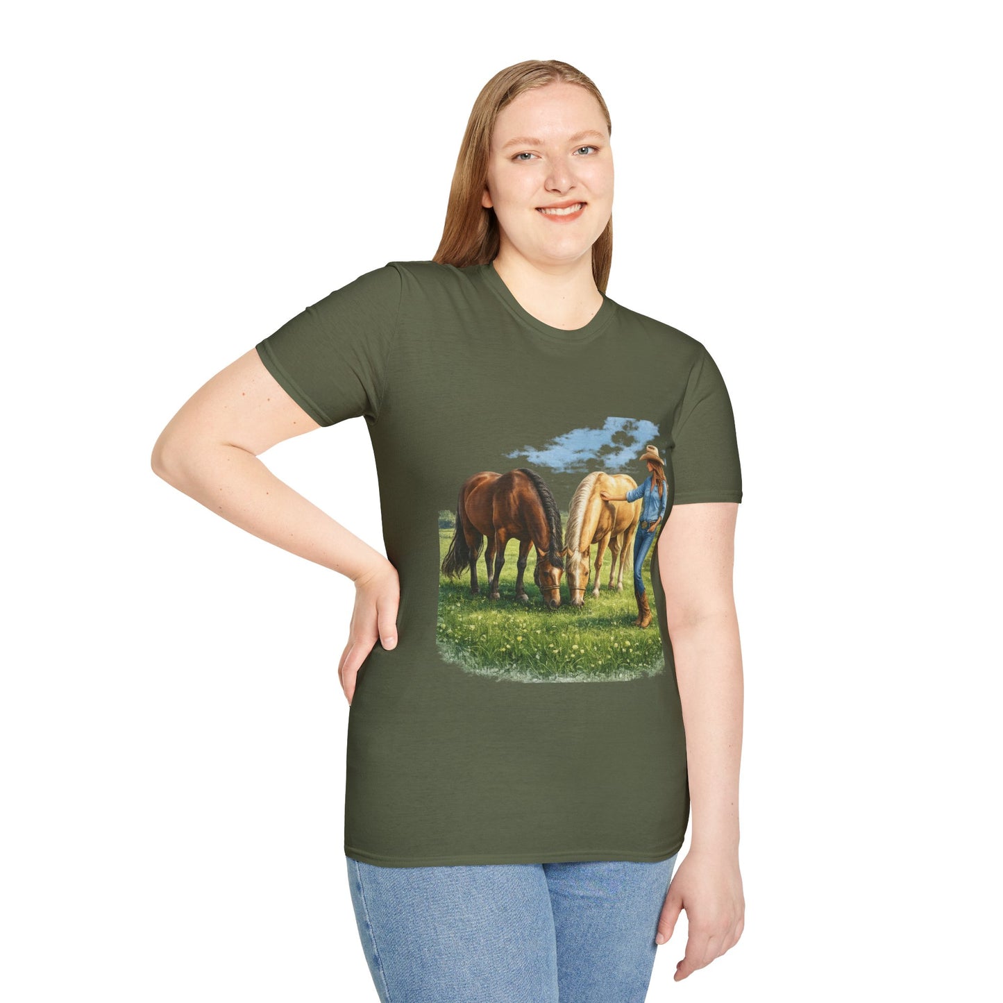 Cowgirl & Horses T‑Shirt –  Graphic Tee