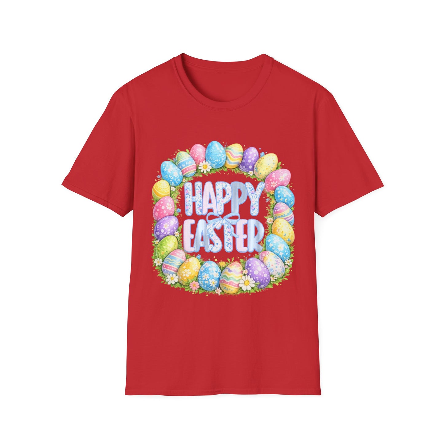 Happy Easter Pastel Egg Wreath T-Shirt
