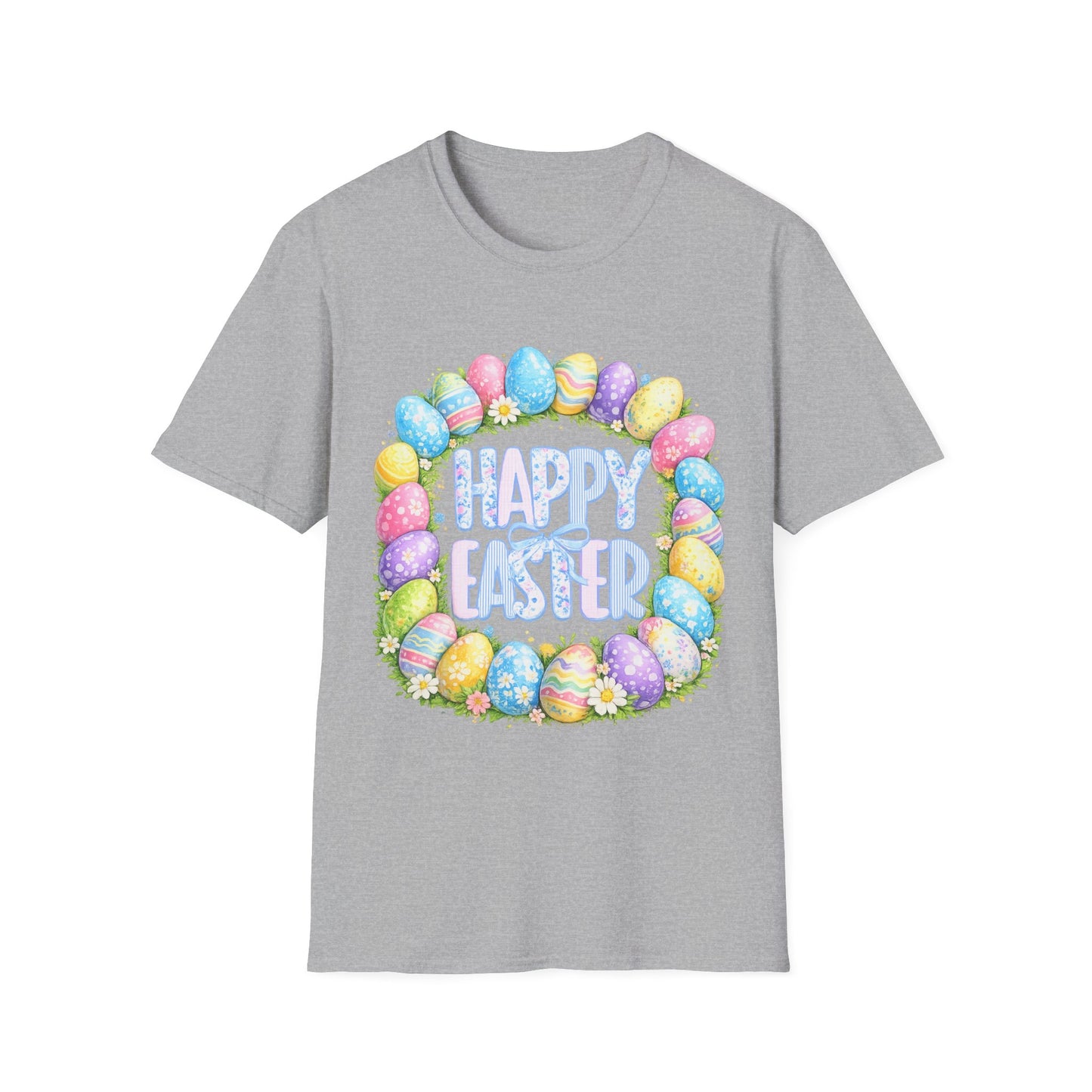 Happy Easter Pastel Egg Wreath T-Shirt