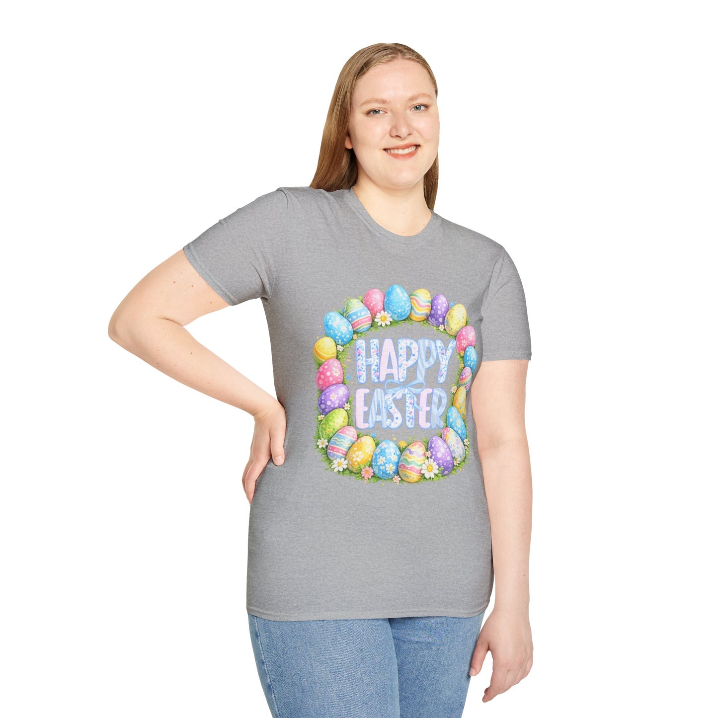Happy Easter Pastel Egg Wreath T-Shirt