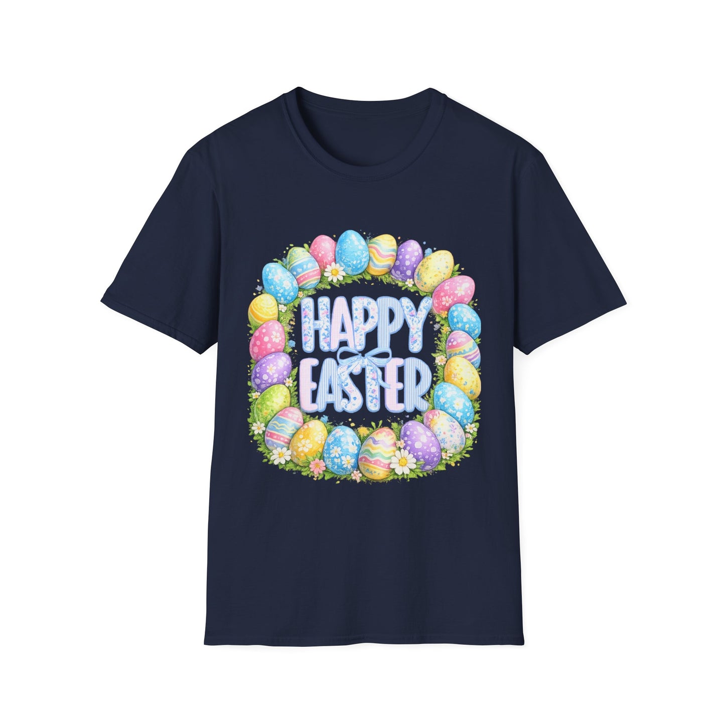 Happy Easter Pastel Egg Wreath T-Shirt