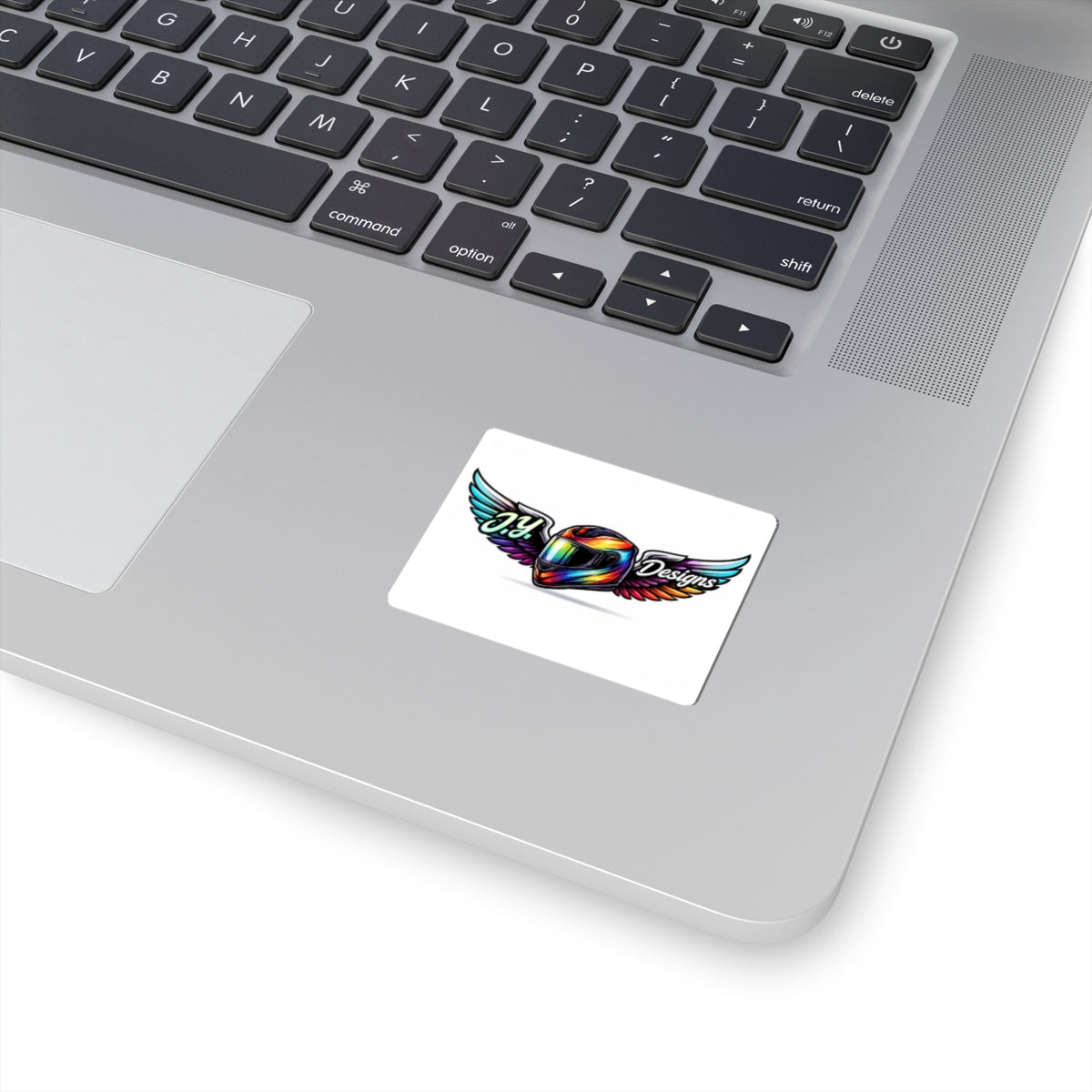 Helmet Wing Kiss‑Cut Sticker — Colorful  Helmet Logo