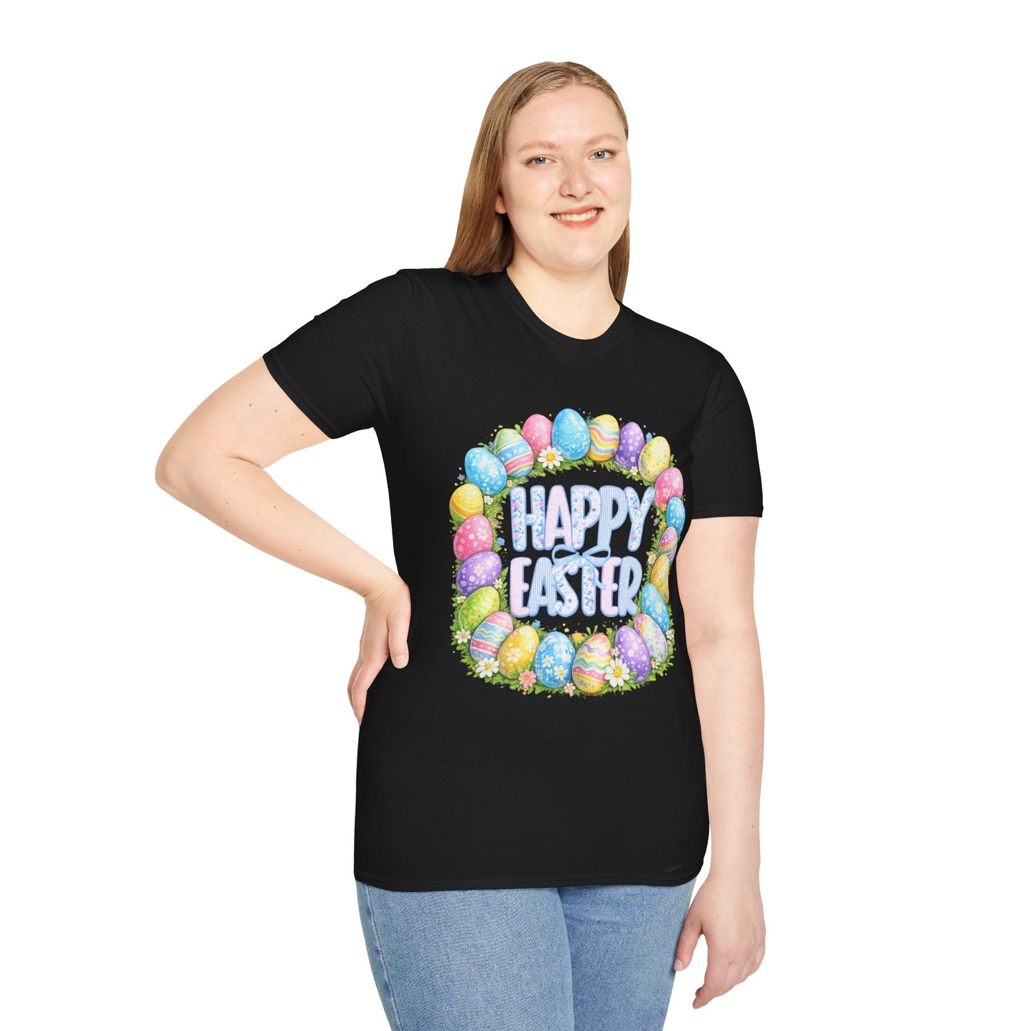 Happy Easter Pastel Egg Wreath T-Shirt