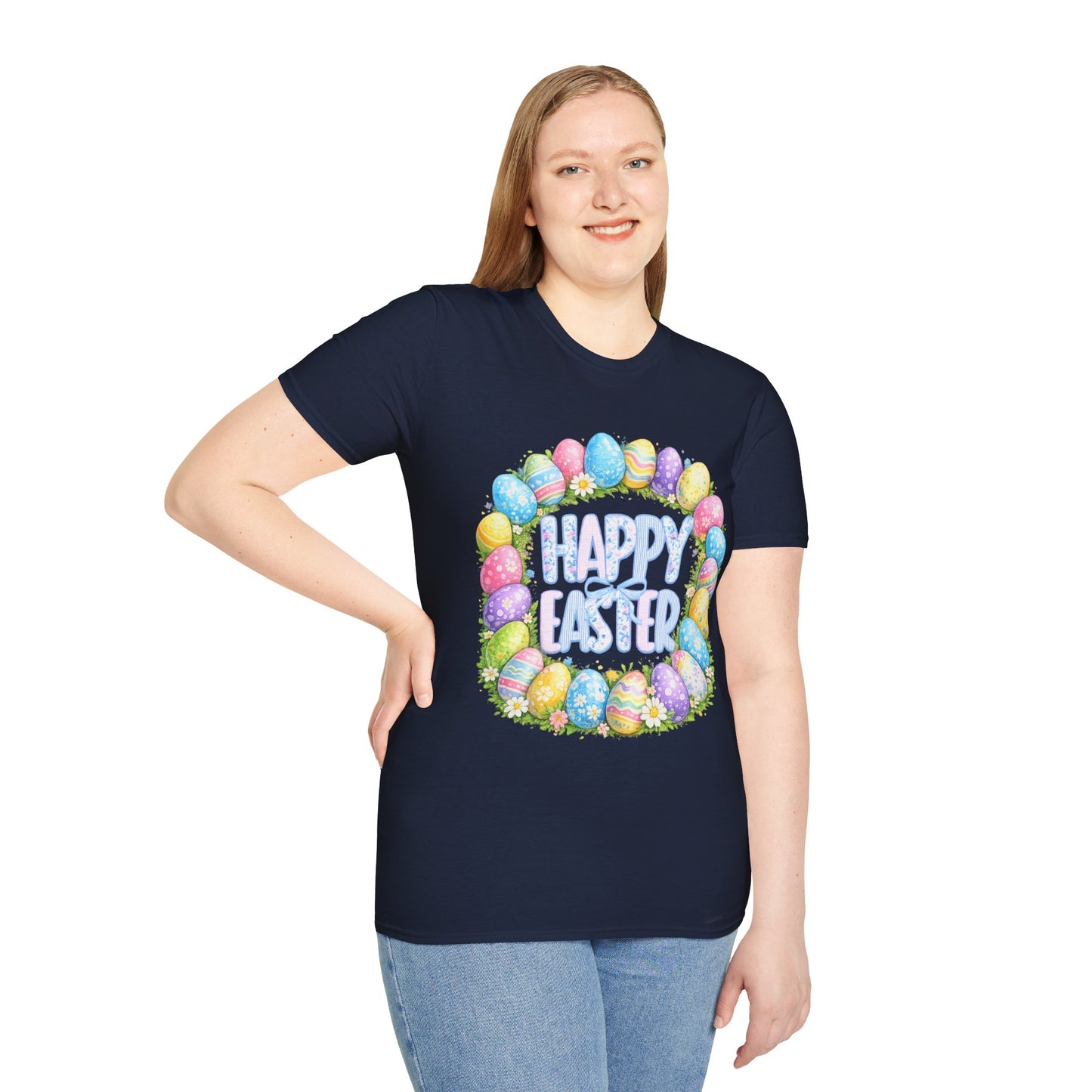 Happy Easter Pastel Egg Wreath T-Shirt