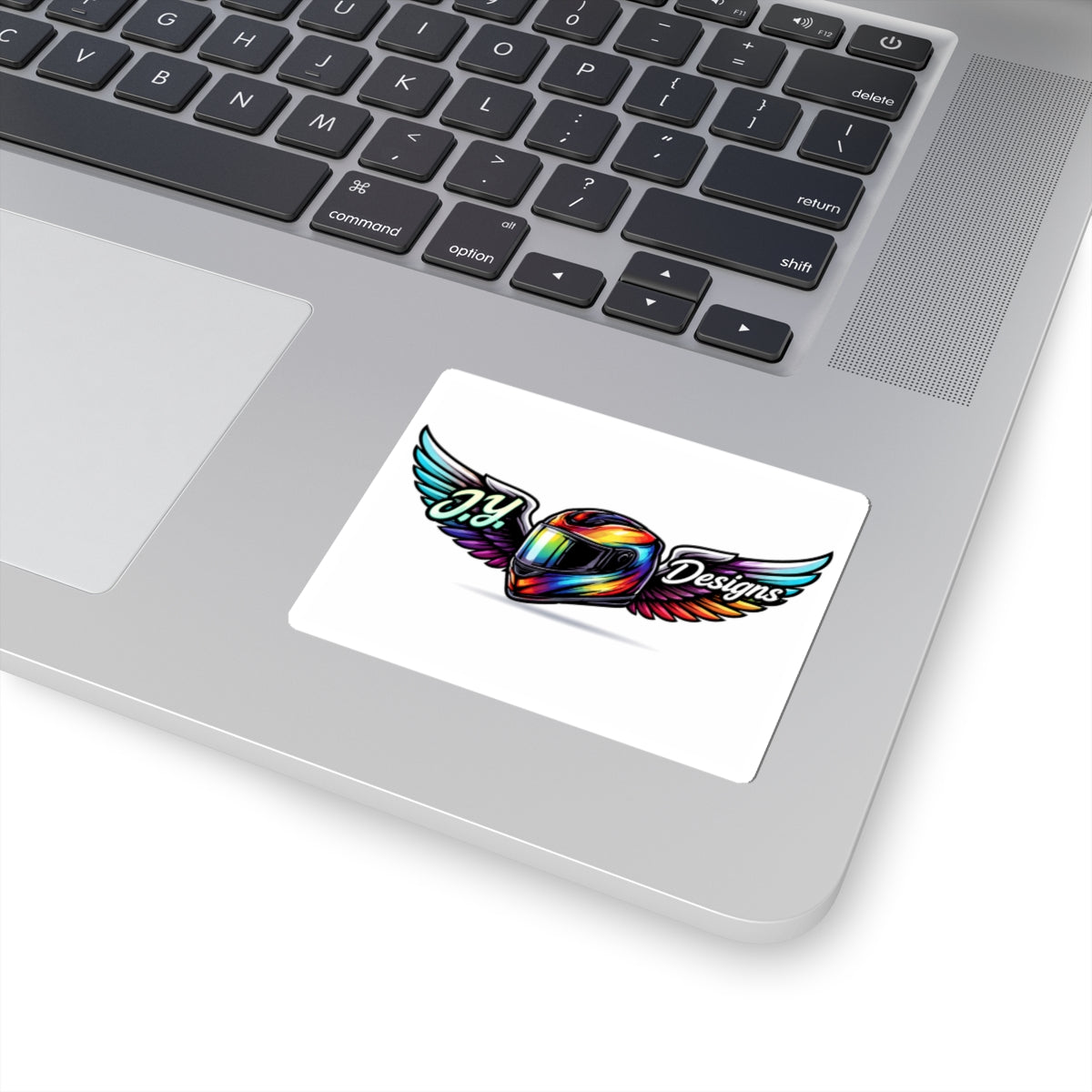Helmet Wing Kiss‑Cut Sticker — Colorful  Helmet Logo