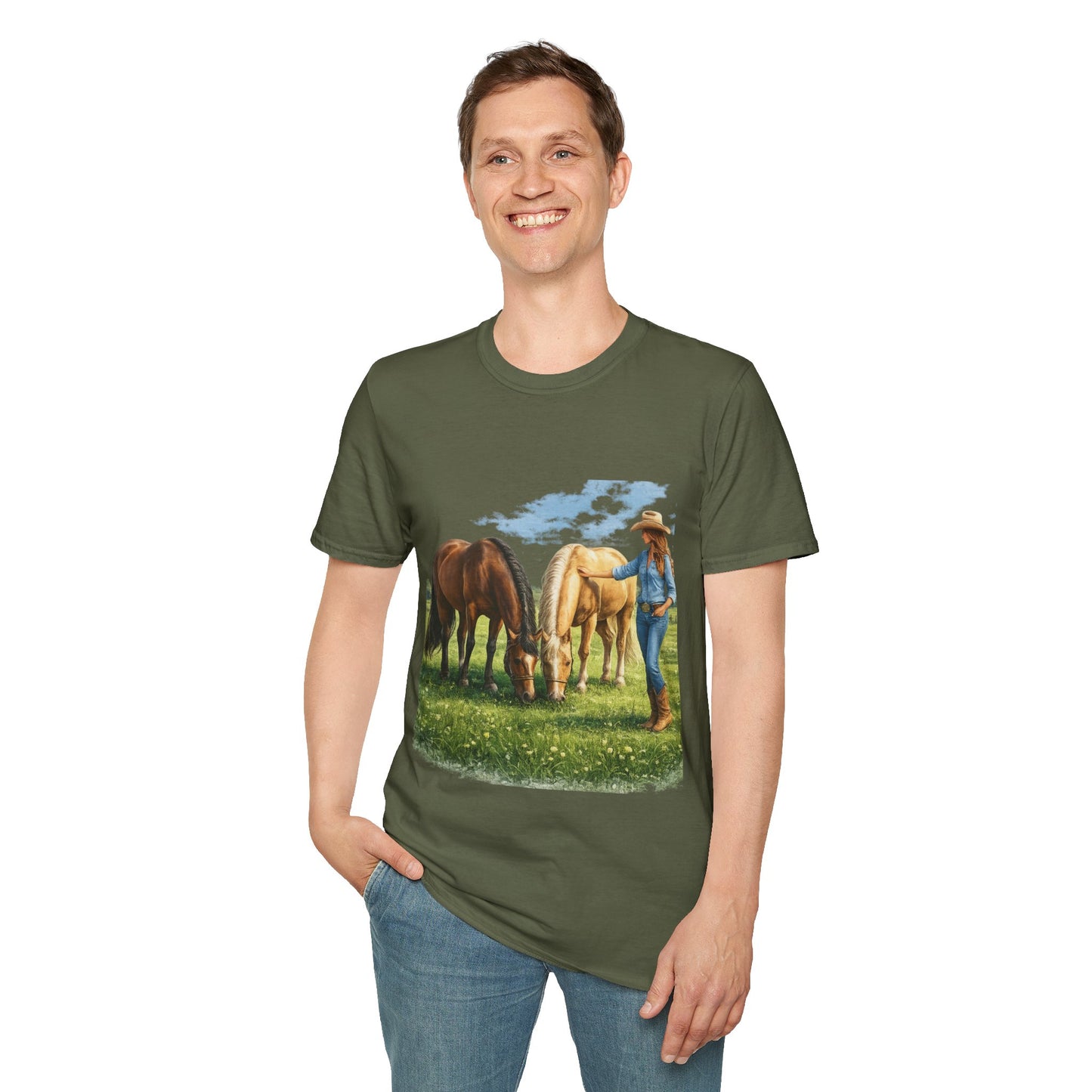 Cowgirl & Horses T‑Shirt –  Graphic Tee